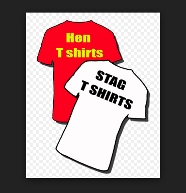 Stag/Hen Party T-shirts with Text on ONE side